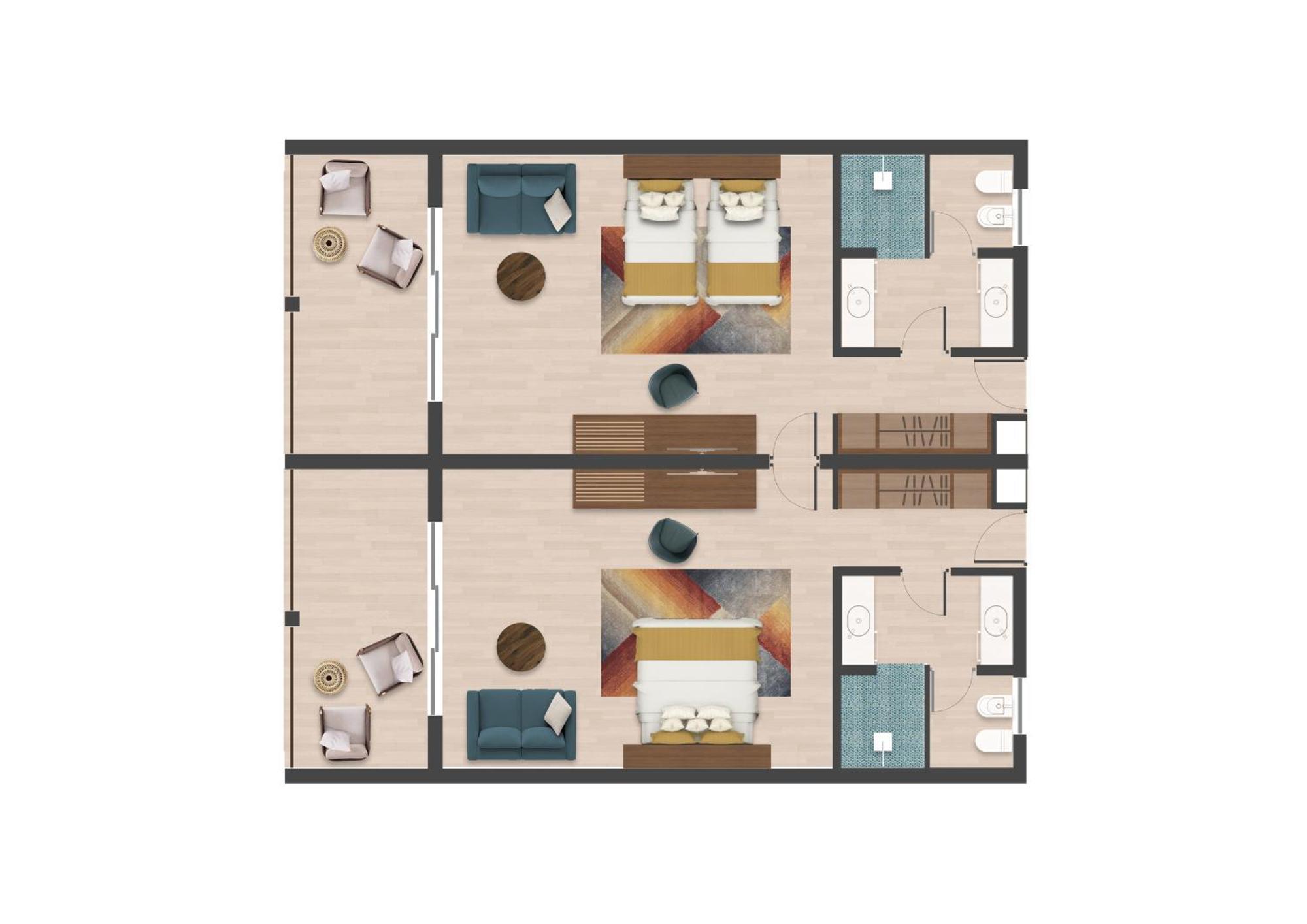 The Mora Zanzibar Hotel Matemwe  Luaran gambar Floorplan of a typical apartment