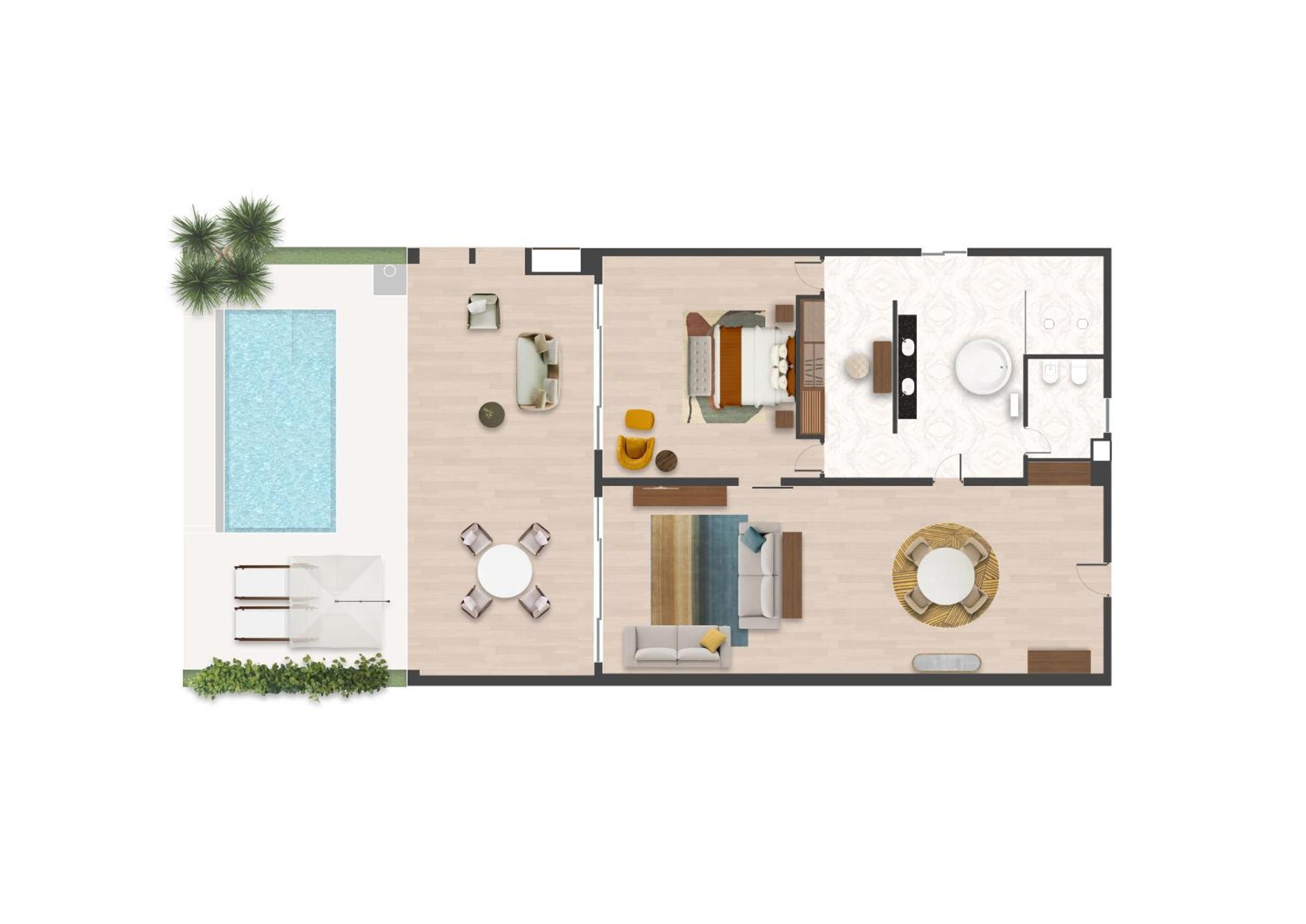 The Mora Zanzibar Hotel Matemwe  Luaran gambar A floor plan of a villa